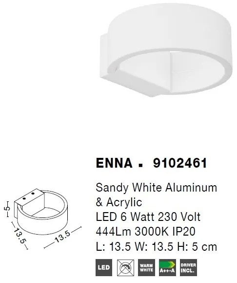 Aplica perete LED design modern ambiental ENNA NVL-9102461