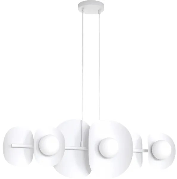 Candelabru pe cablu ELEMENTI 6xG9/8W/230V alb