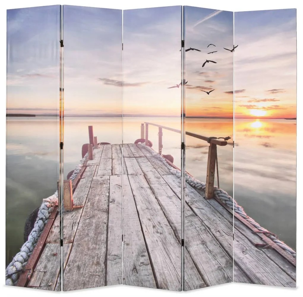 245883 vidaXL Paravan de cameră pliabil, 200 x 170 cm, imprimeu lac