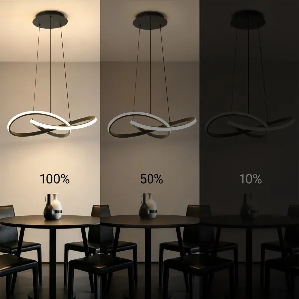 Brilagi - Lustra LED reglabilă suspendată pe cablu INFINITY LED/55W/230V 50x50 cm neagră + telecomandă