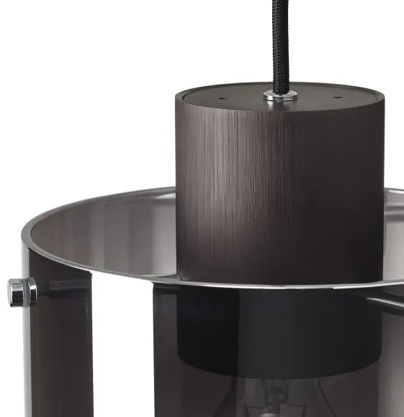 Brilliant - Pendul BETH pe cablu 3xE27/60W/230V negru/fumuriu