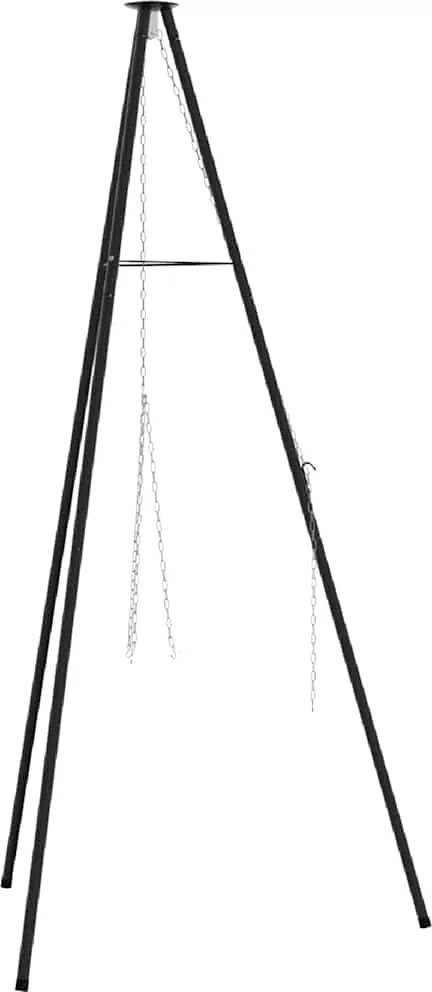 vidaXL Treppied pentru foc de tabără Negru 92 x 92 x 151,5 cm Oțel