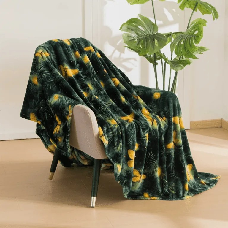 Patura microplus YELLOW BUTTERFLY, verde inchis Dimensiune: 160 x 200 cm