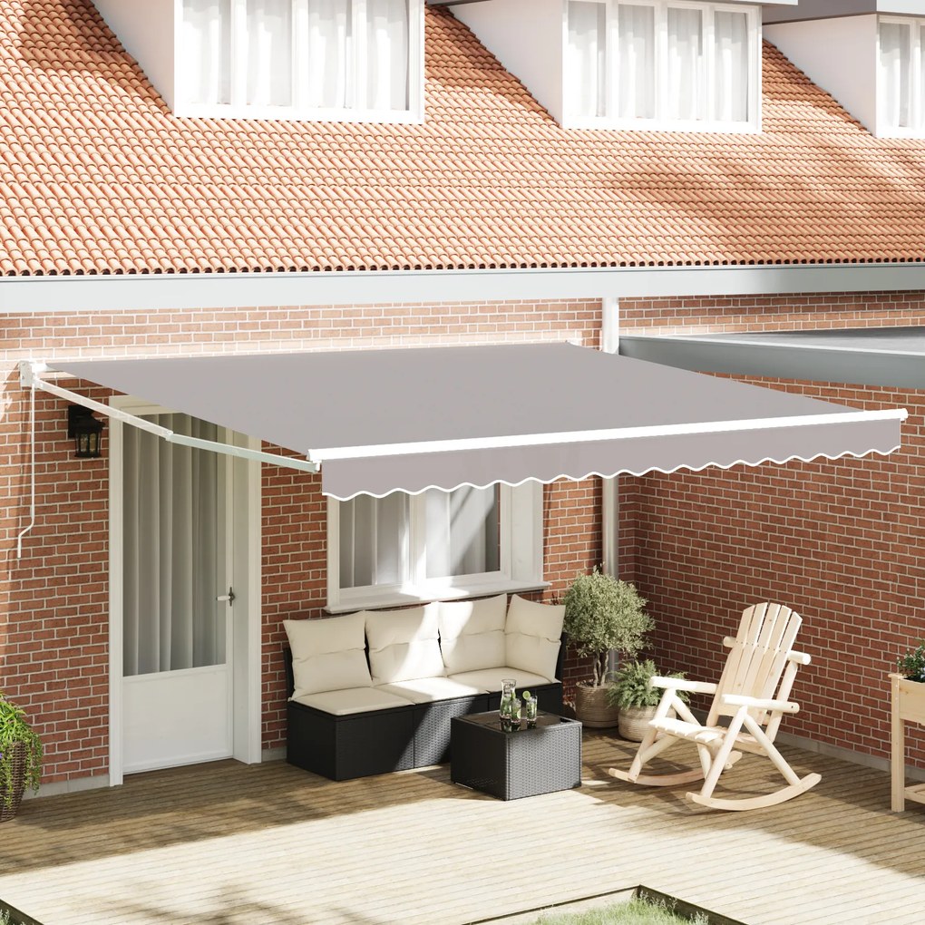vidaXL Marchiză manuală retractabilă Gri 400x300 cm
