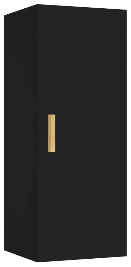 812430 vidaXL Dulap de perete, negru, 34,5x34x90 cm, lemn compozit