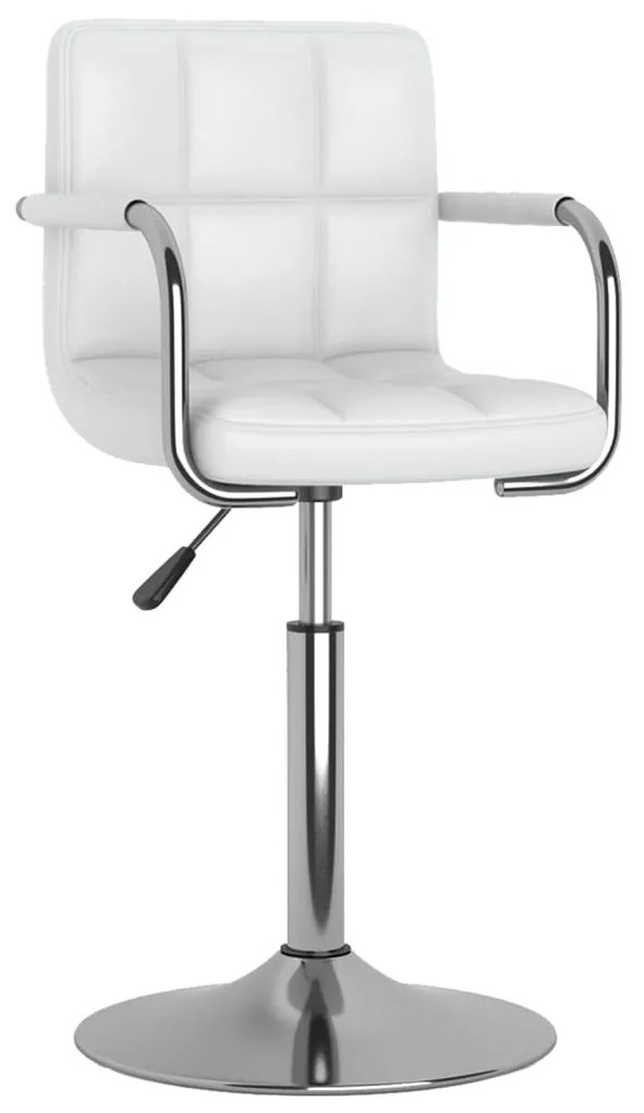 vidaXL Scaun de bucătărie, alb, piele ecologică