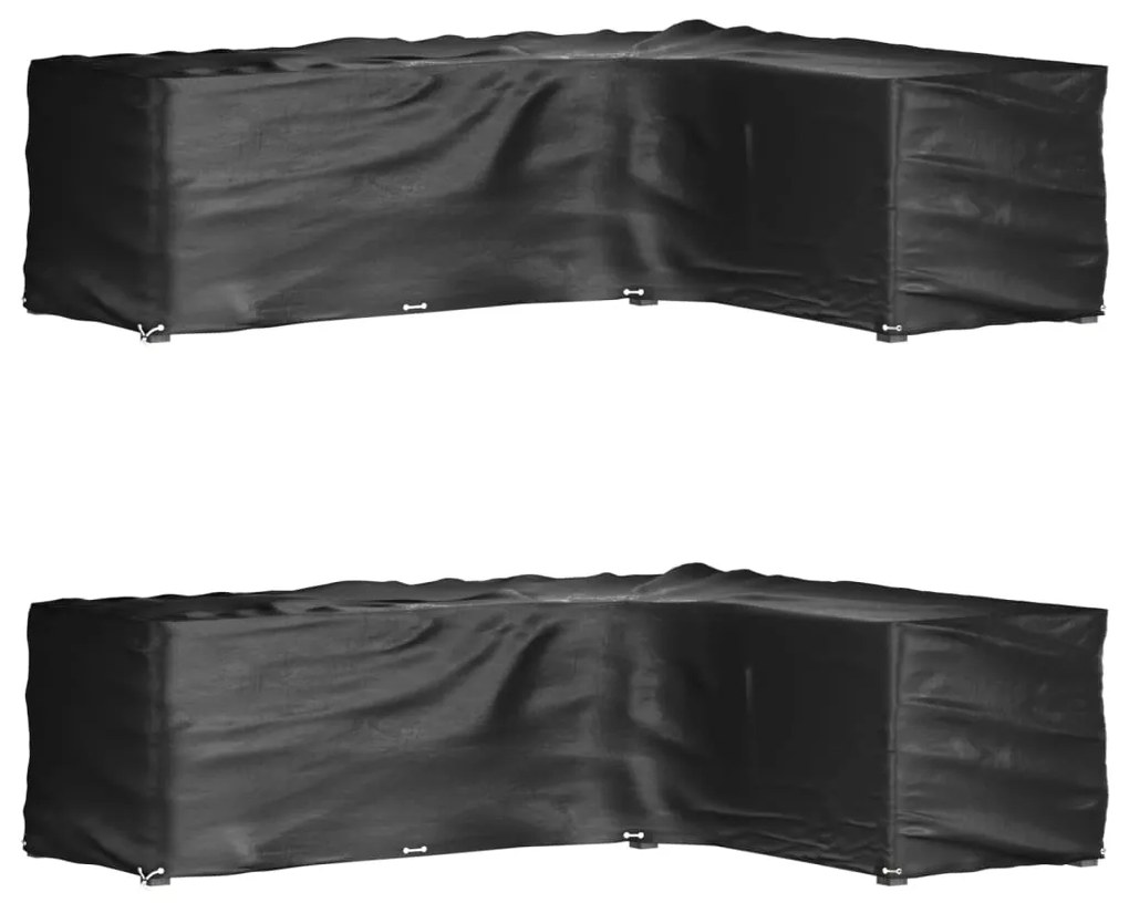 vidaXL Huse mobilier grădină formă L, 2 buc., 16 ocheți, 260x210x80 cm
