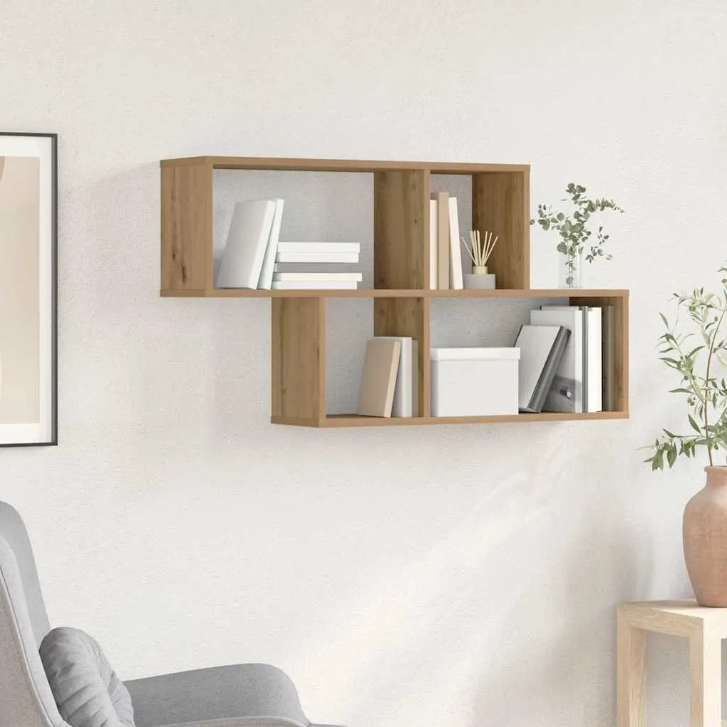 vidaXL Raft pe perete Stejar artizanal 100x20x53 cm Lemn recompus