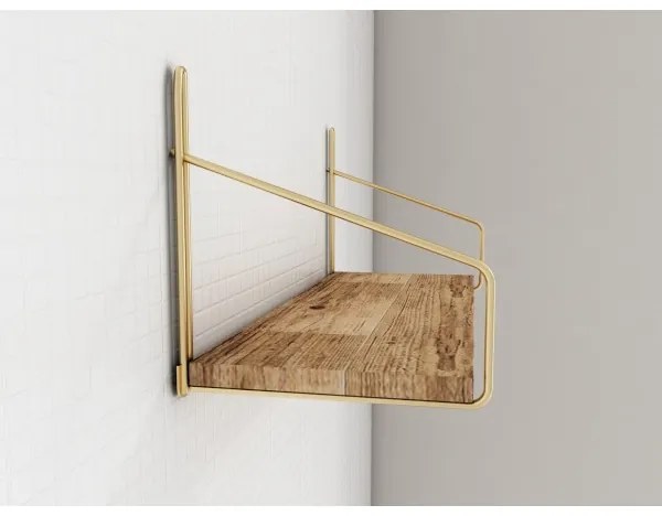Raft de perete 45x16 cm stejar/auriu