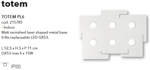Plafoniera LED design modern TOTEM PL6 alb 215785