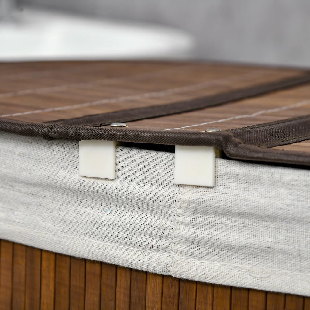 HOMCOM Coș de rufe Wäschesammler, capacitate de 100L, capac detașabil, 38 cm x 38 cm x 57 cm, Maro | Aosom Romania