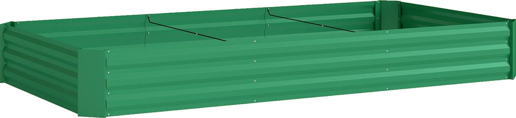 Outsunny Jardiniere de exterior, cadru galvanizat pentru cultivare cu margine de siguranță și fund deschis 240 x 120 x 30 cm verde | Aosom Romania