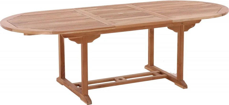 Masa pentru gradina ovala din lemn de tec extensibila 180x100x75 cm maro