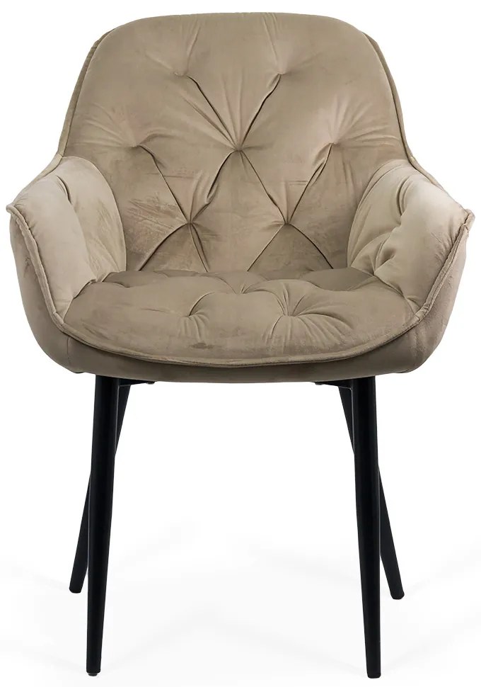 RESIGILAT - Scaun de dining din catifea BUC 257 bej