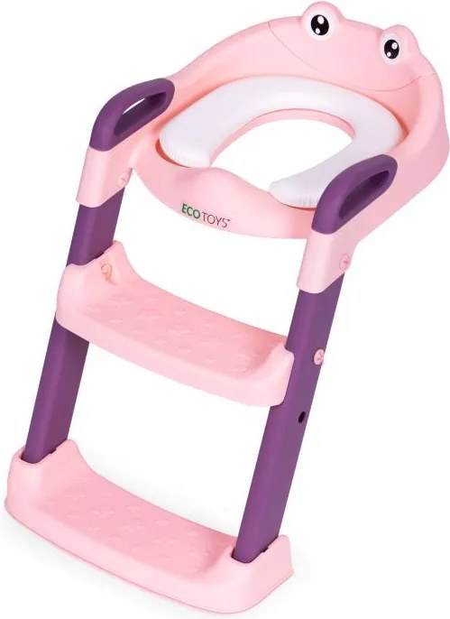 Șezut de toaletă pentru copii cu trepte - roz