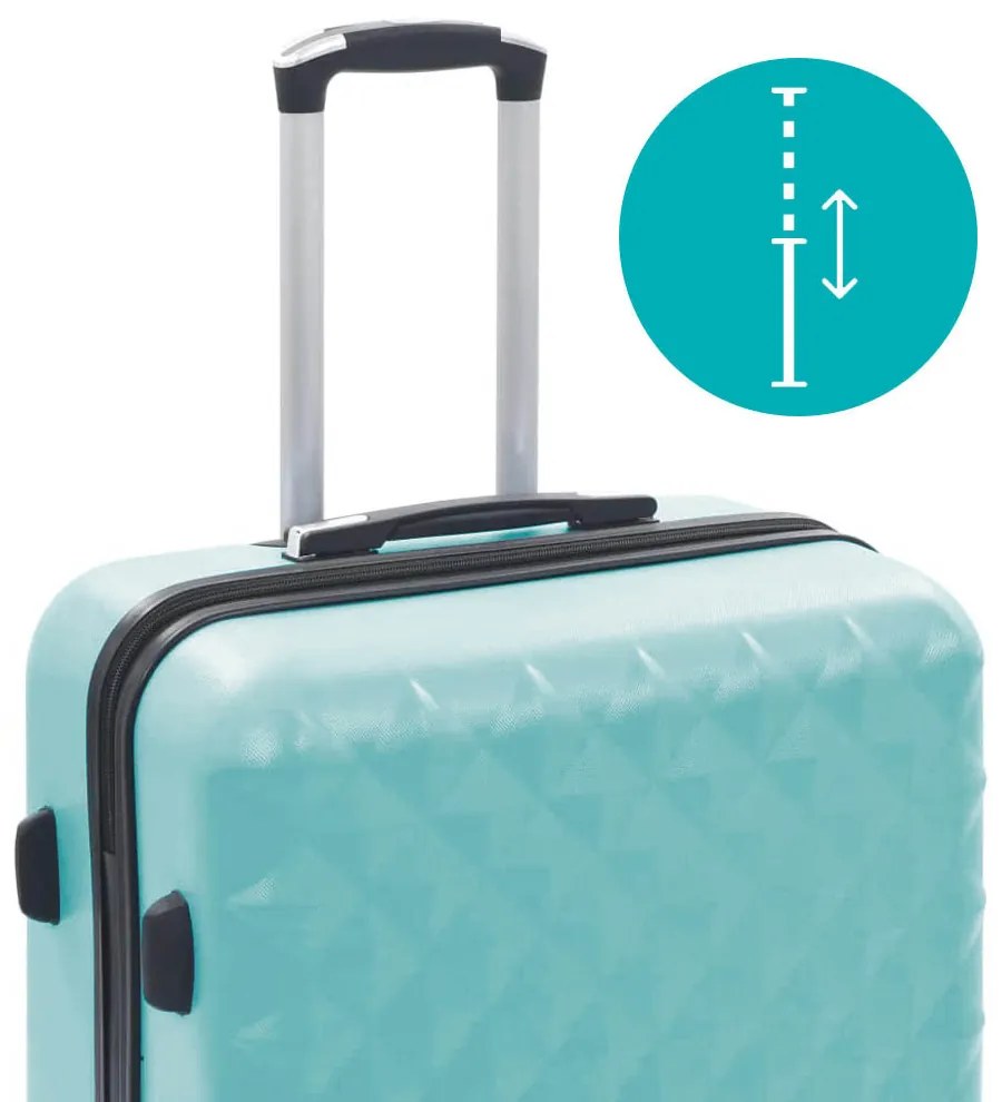 Set valiza de calatorie cu geanta cosmetica-verde menta