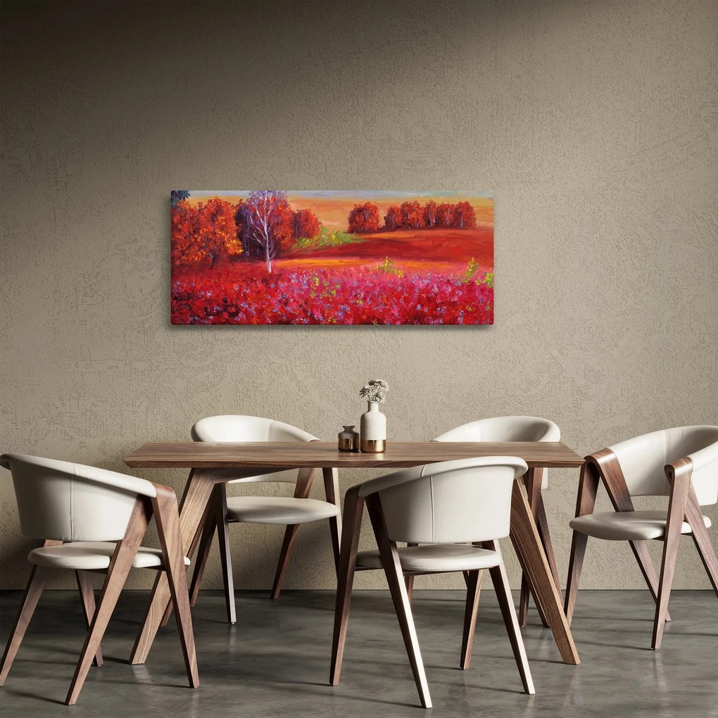 Tablou - Peisaj roșu (120x50 cm)