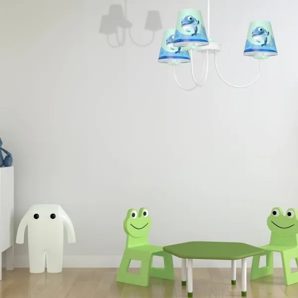 Lustră pe tijă pentru copii DOLPHIN 3xE14/40W/230V