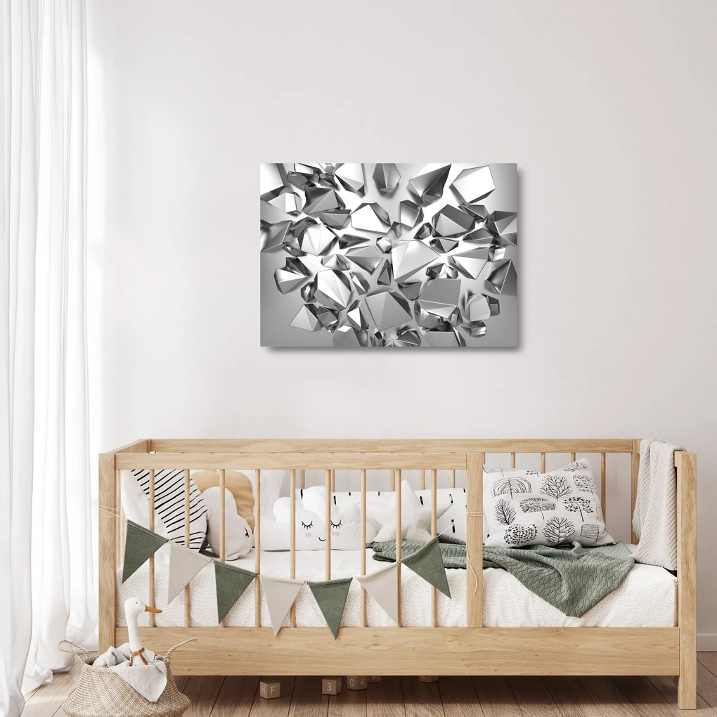 Tablou pe sticlă cu abstracție 3D (70x50 cm)