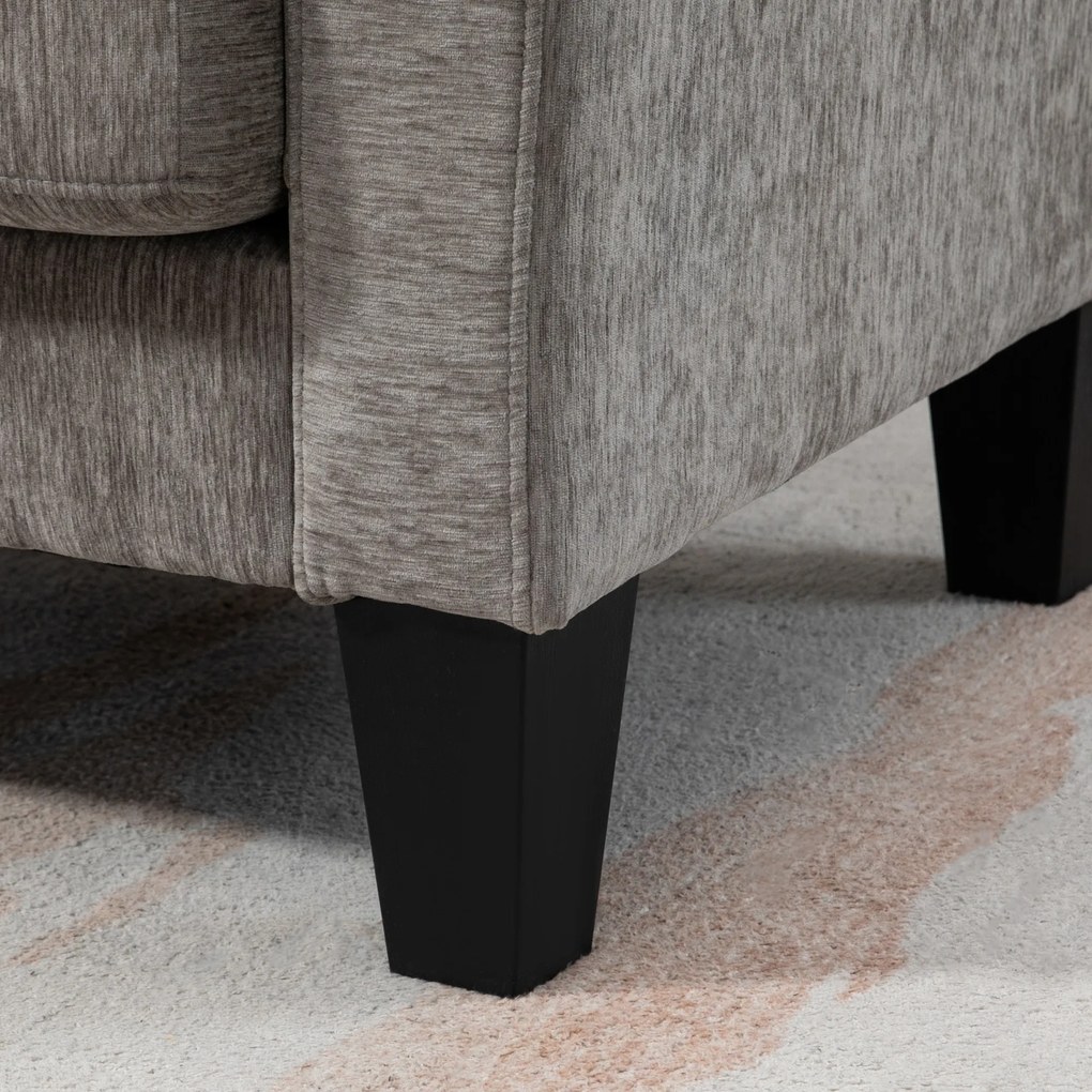 HOMCOM Canapea Colțar Extensibil cu Șezlong Reversibil, Pernă pentru Șezut și Spătar și 3 Locuri, 186x130x84 cm, Maro | Aosom Romania