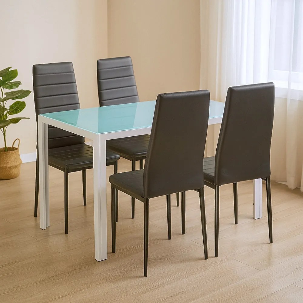 Portland 4+1 set de sufragerie negru