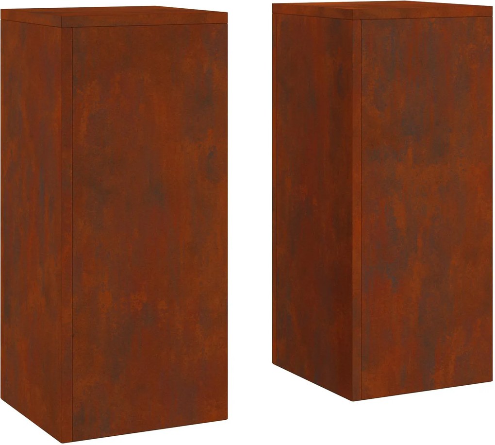 vidaXL Suport pentru plante 2 pcs Ruginit 24 x 24 x 55 cm