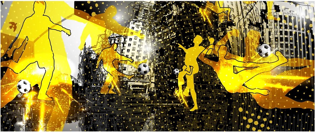 Tablou - Fotbal în marele oraș (120x50 cm)