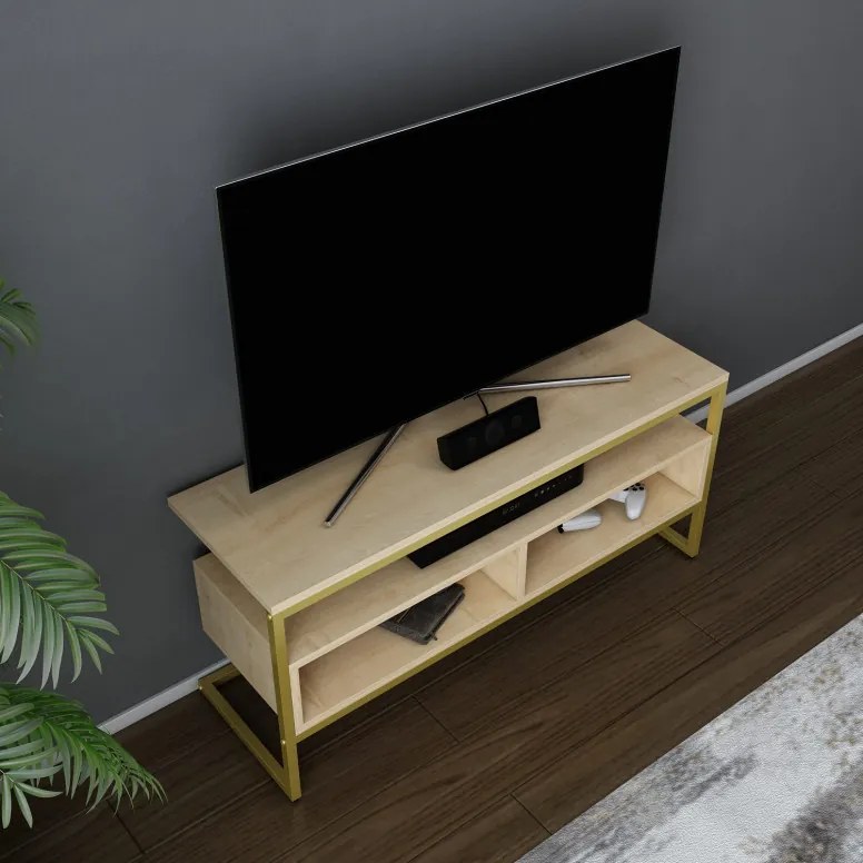 Comoda TV Merrion - Gold, Oak