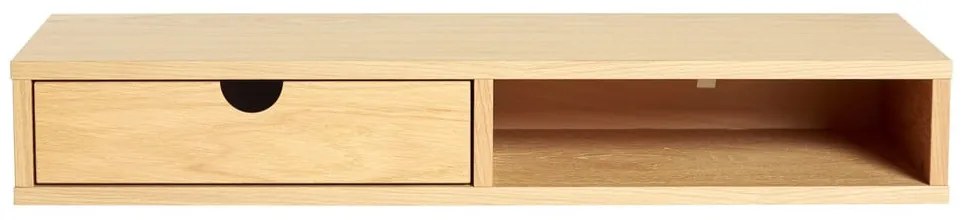 Noptieră în culoare naturală cu rafturi cu aspect de lemn de stejar Farsta – Woodman