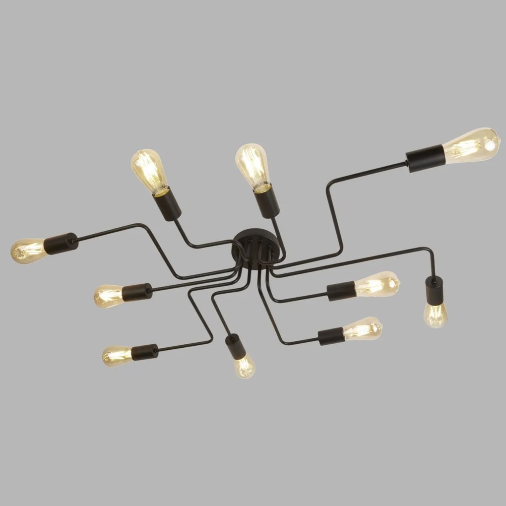 Lustra aplicata stil industrial Circuit 10L negru mat 99210-10BK SRT