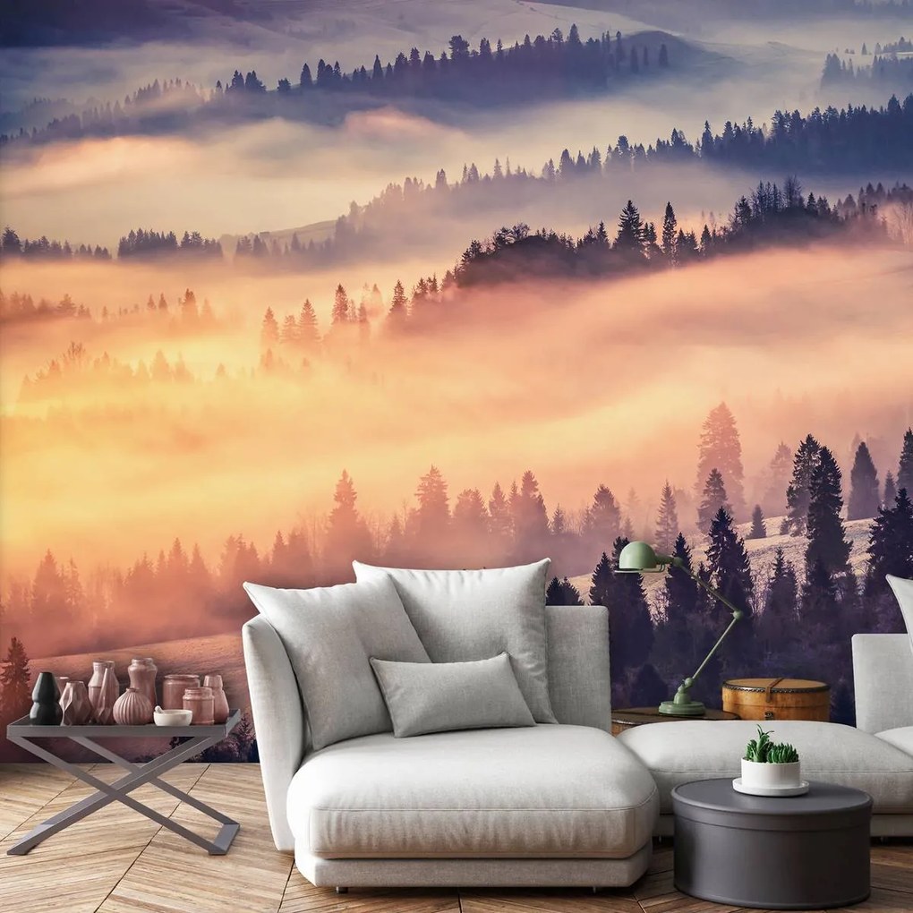 Fototapet - Pădurea în ceață (152,5x104 cm)