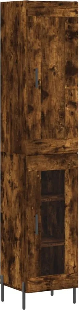 vidaXL Dulap înalt, stejar fumuriu, 34,5x34x180 cm, lemn prelucrat