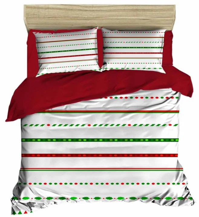 Lenjerie de pat dubla, Pearl Home, Xmas-458, 3 piese, amestec bumbac