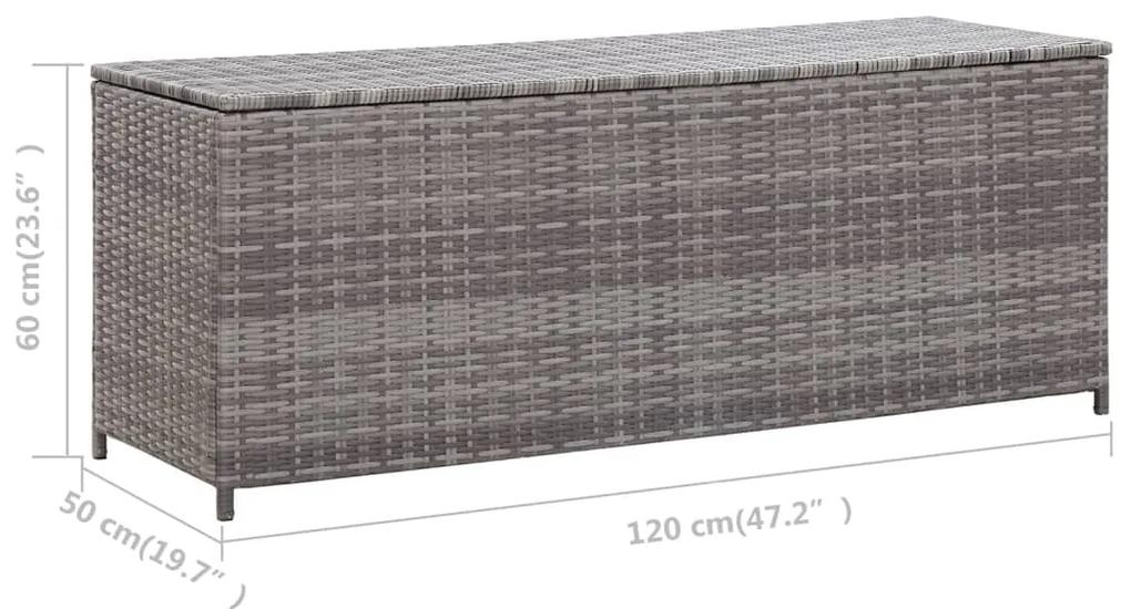 Lada de depozitare de gradina, gri, 120x50x60 cm, poliratan Gri