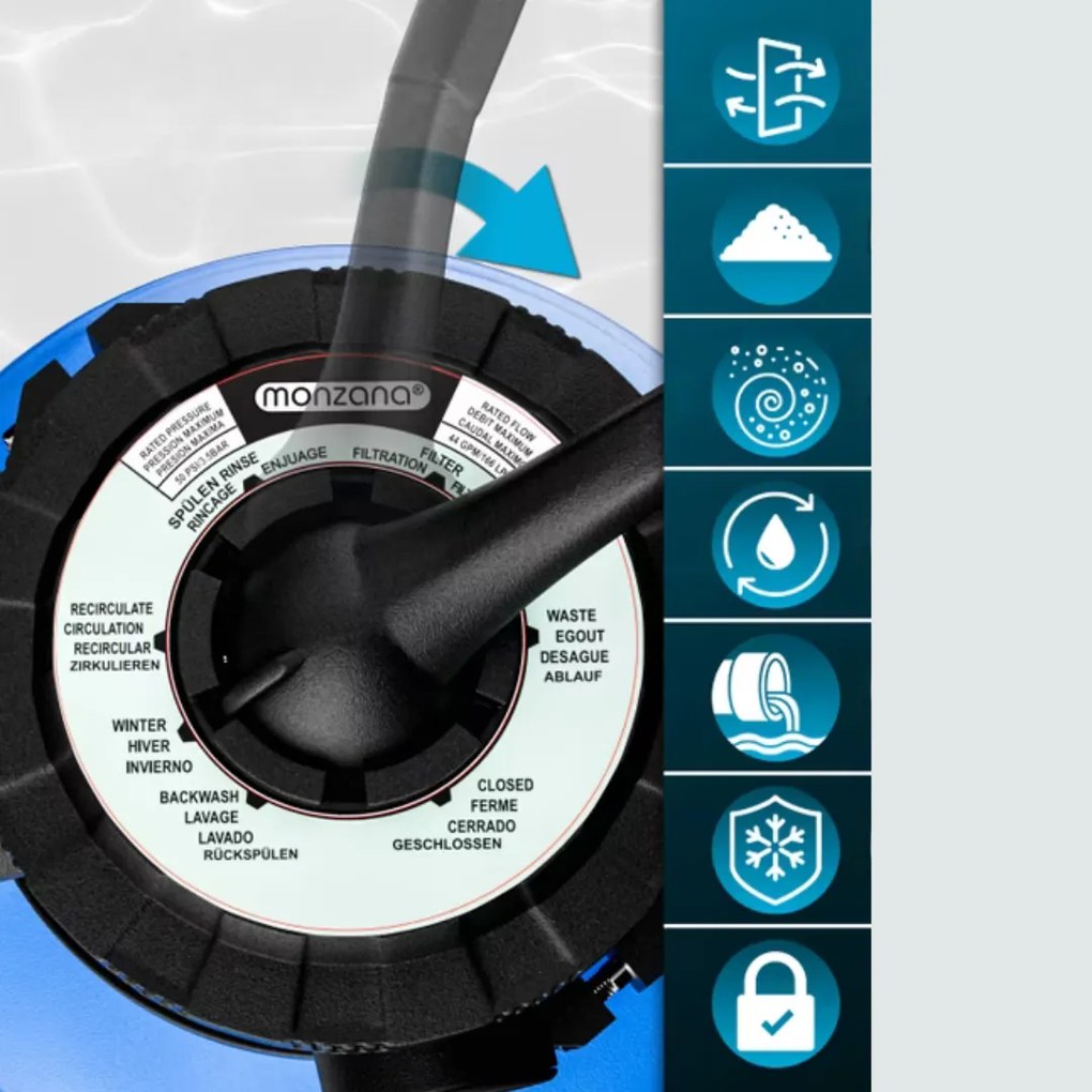 Sistem de filtrare cu nisip pentru piscină AQUA, 10 200 l/h, albastru Jurhan