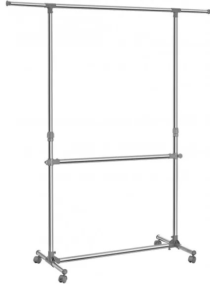 Cuier Cu Roti Nuovo, Otel inoxidabil, (100.1 x 166) x (113-198) Cm