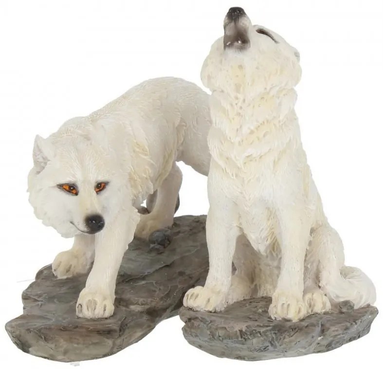 Set 2 statuete lupi Inaintea vanatorii 9.8 cm