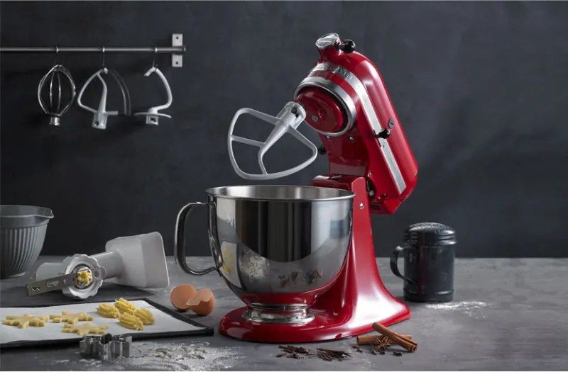 Mixer planetar Kitchenaid Artisan Elegance 5KSM175PSECA, 300 W, 4,8 l, Direct drive, 10 viteze, Candy Apple