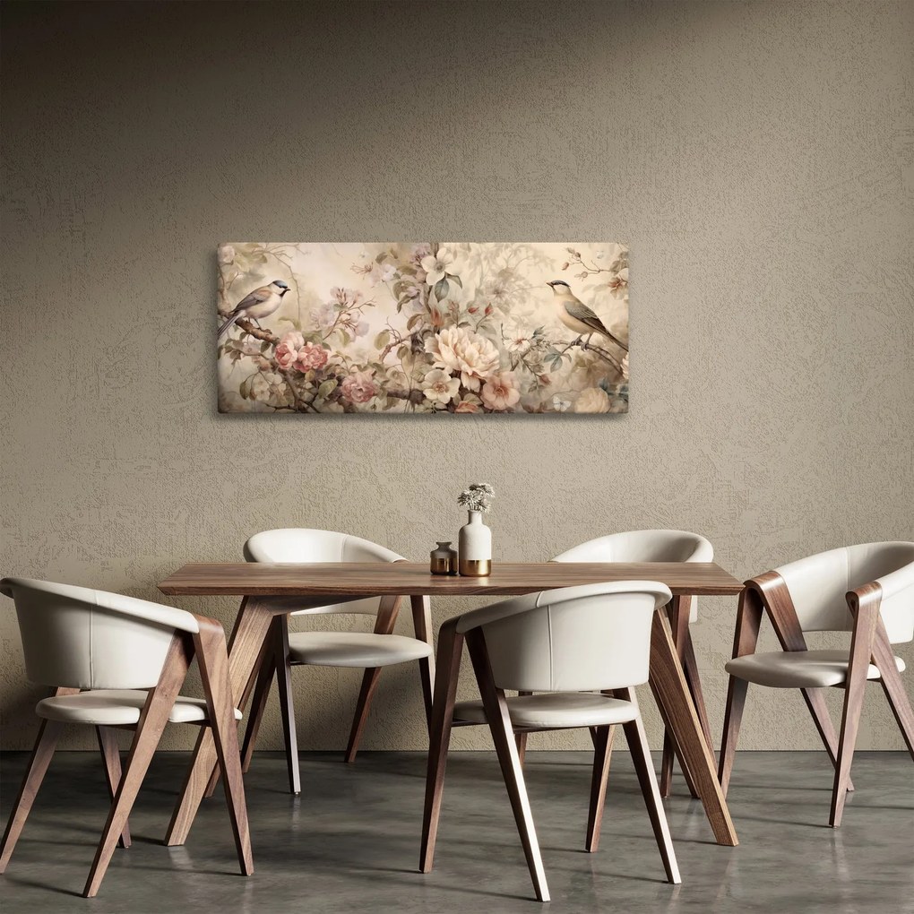 Tablou - Vintage pictura pasăre (120x50 cm)