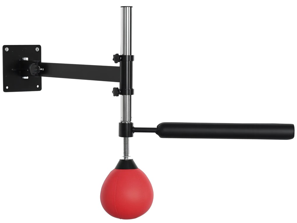 HOMCOM Pară de Viteză pentru Box și MMA cu Înălțime Reglabilă și Tijă, 79x72x20 cm, Roșu | Aosom Romania