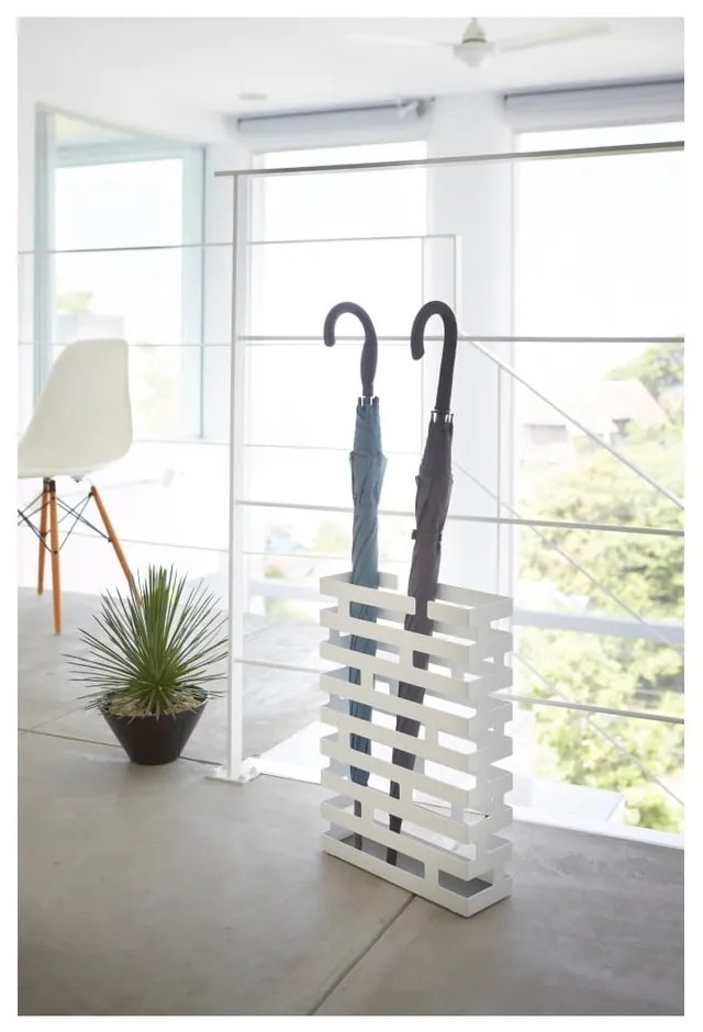 Suport pentru umbrele YAMAZAKI Brick, lățime 30 cm, alb