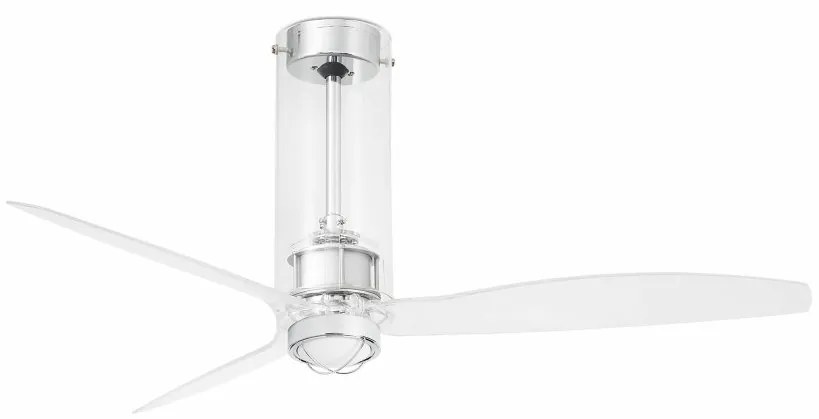 Lustra cu Ventilator si telecomanda TUBE FAN M LED transparent