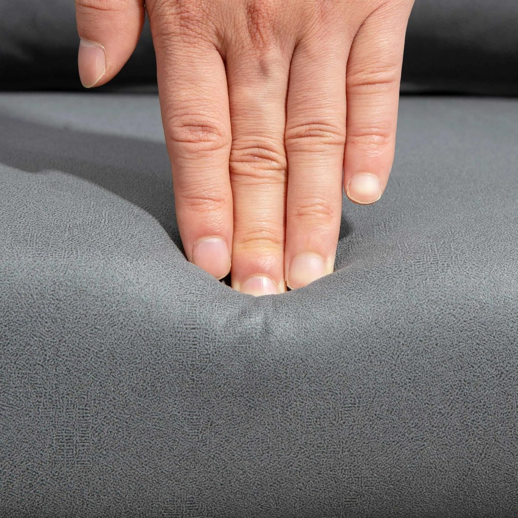 HOMCOM Fotoliu de salon perne lombare înălțime reglabilă rotativ 360° picior din metal gri inchis | Aosom Romania