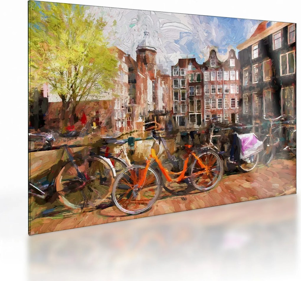 Tablou pe sticlă - Amsterdam, pictură (70x50 cm)