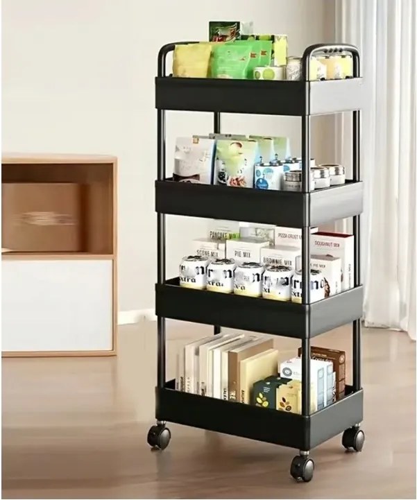 Raft pe roti POZIO 37x22x95 cm negru