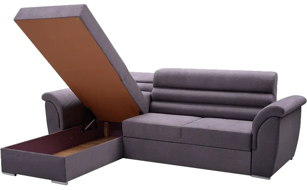 Set de canapea, ţesătură Queens gri închis, stânga, FABO