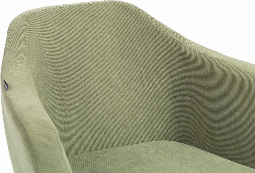 HR832 BAZĂ STEA Scaun Catifea Reiată Premium culoare verde salvie cu Bază Aurie