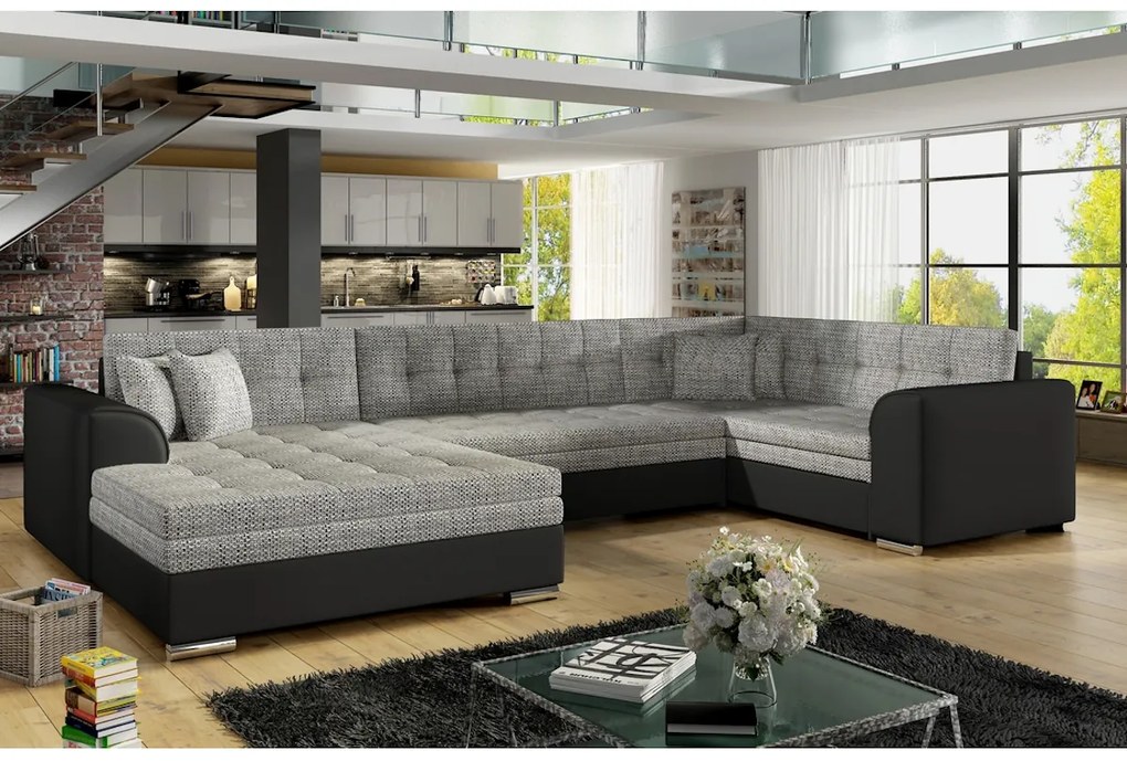 Supermobel Canapea extensibilă în formă de U DAMARIO, 340x73x190, berlin 03/soft 66, colţ stânga