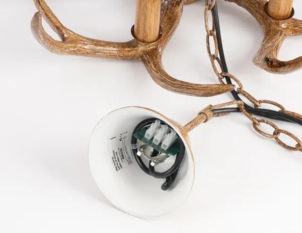 Brilagi - Candelabru suspendat pe lanț DEER 6xE14/10W/230V, Ø 70 cm