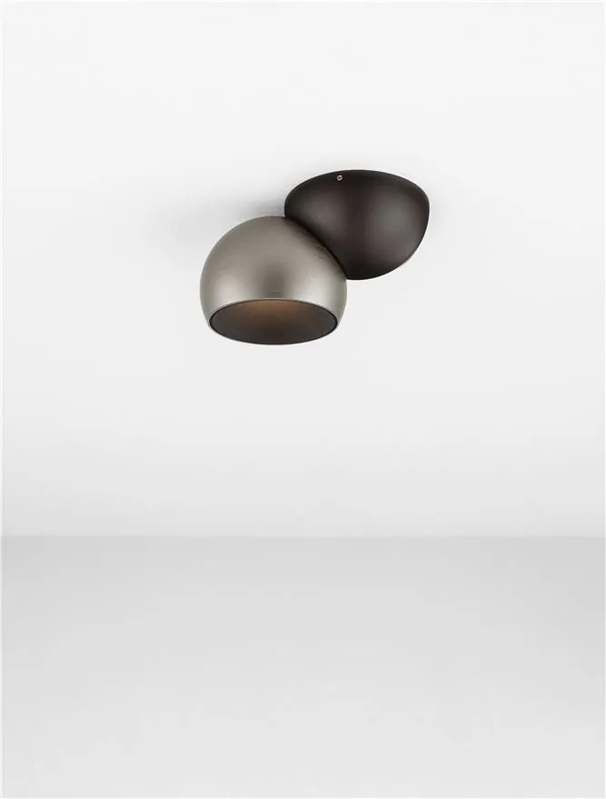 Spot LED aplicat aluminiu LUSA negru/nickel